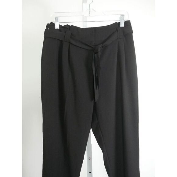 Calvin Klein Women's Tie Waist Mid Rise Pants Black 6 - Picture 3 of 12